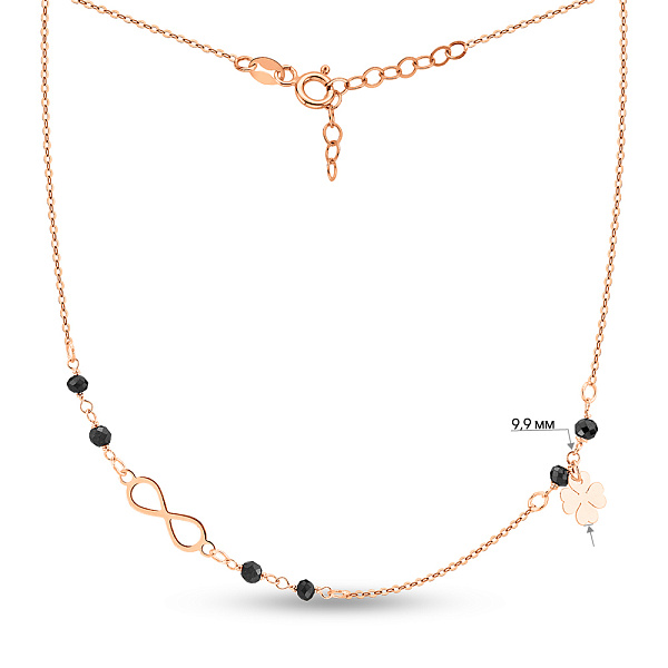 Золотое колье Бесконечность с фианитами (арт. 352817ч) – изображение 4