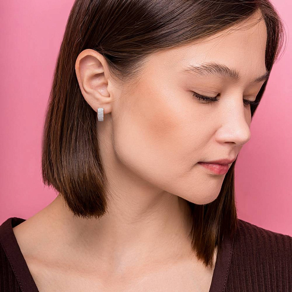 Серьги из красного золота с фианитами (арт. 2191011101) – изображение 3