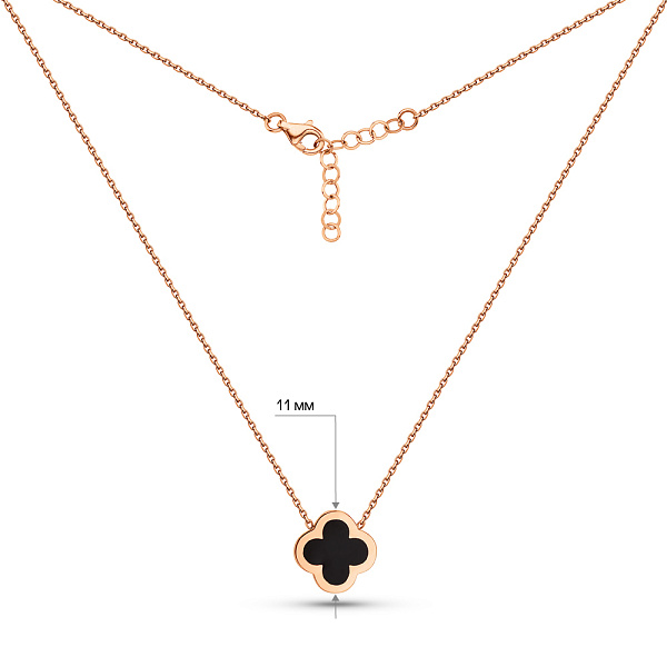 Золотое колье Клевер с эмалью (арт. 351215/10еч) – изображение 4