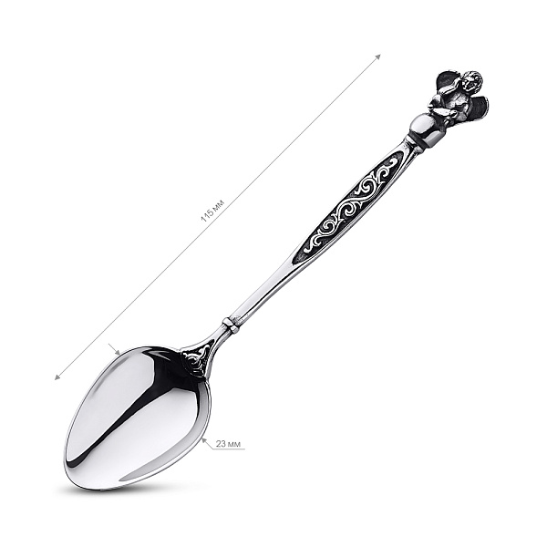 Серебряная ложка детская «Ангел» на первый зубик (арт. 7922/9049) – изображение 2