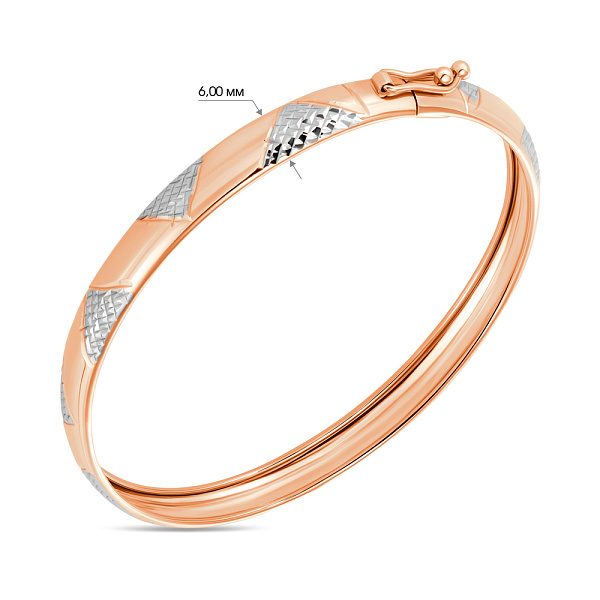 Золотой браслет с узорной алмазной гранью (арт. 337021/6р) – изображение 2