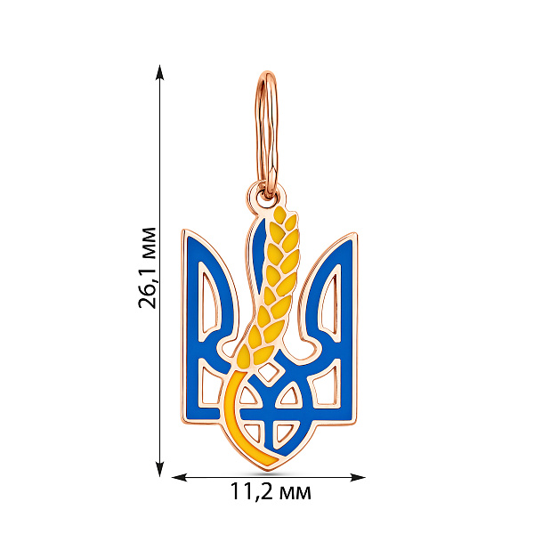 Золота підвіска Тризуб з емаллю (арт. 440582е) – зображення 2