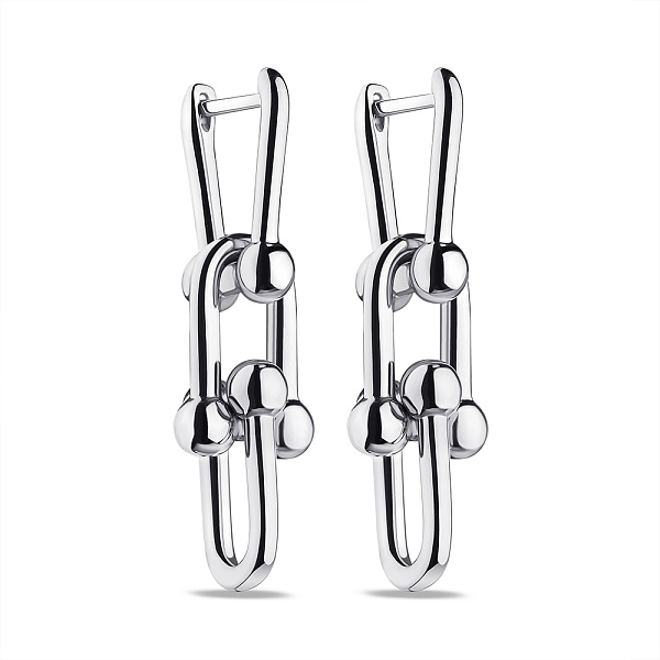 Серьги из серебра с подвесками (арт. 7502/9257) – изображение 1