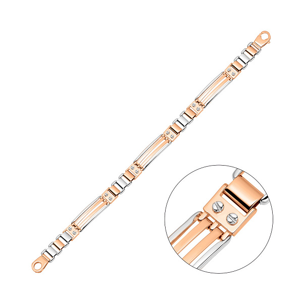 Мужской браслет из комбинированного золота (арт. 325541кб) – изображение 1