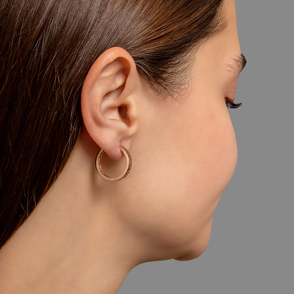 Сережки-кільця з червоного золота Олімпія з емаллю (арт. 1092132еч) – зображення 3