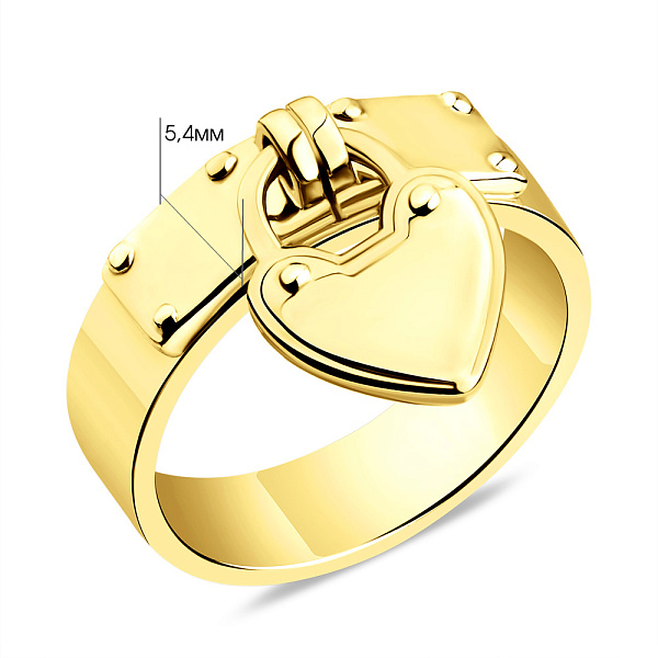 Серебряное кольцо с подвеской (арт. 7501/3897ж) – изображение 2