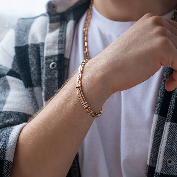 Золотой мужской браслет с ониксом (арт. 325536кбо) – изображение 2