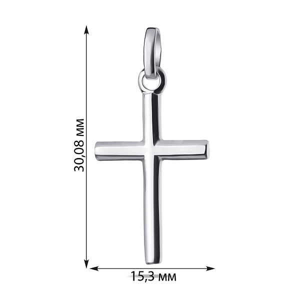 Срібна підвіска-хрестик (арт. 7503/2898) – зображення 2