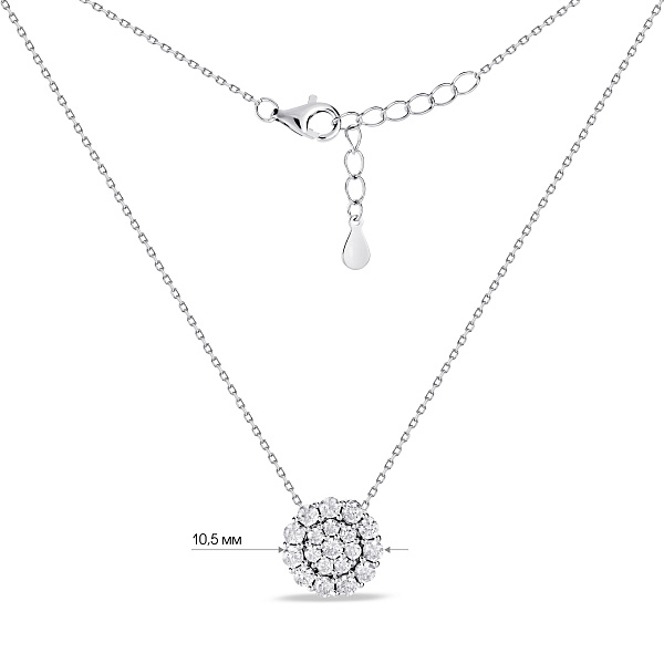 Серебряное колье с подвеской с фианитами (арт. 7507/2592) – изображение 3