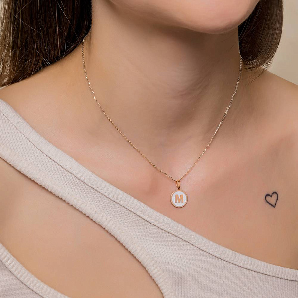 Кулон з червоного золота Літера М (арт. 440989еп) – зображення 2