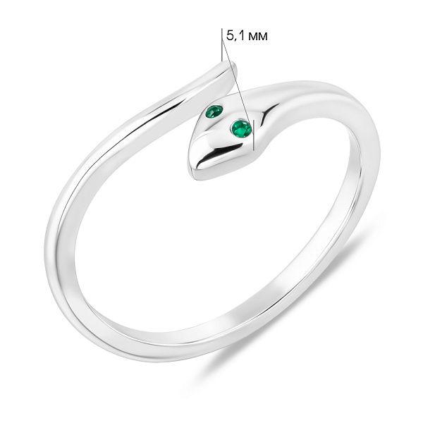 Серебряное незамкнутое кольцо с альпинитами (арт. 7501/5610аз) – изображение 2