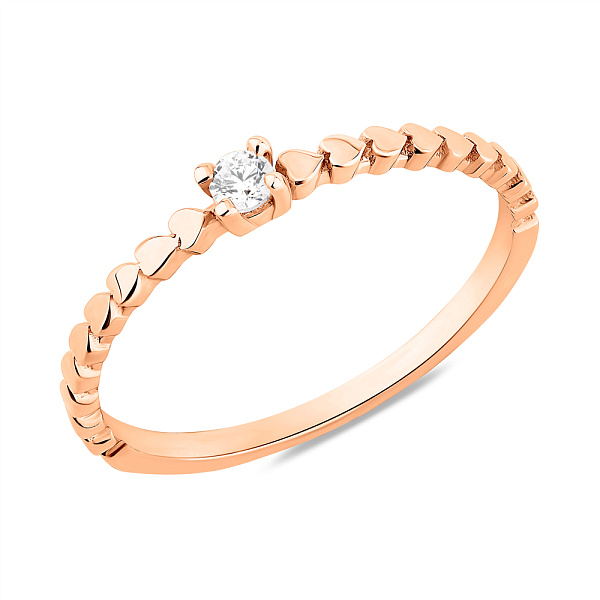 Тонка золота каблучка з фіанітом (арт. 156336) – зображення 1