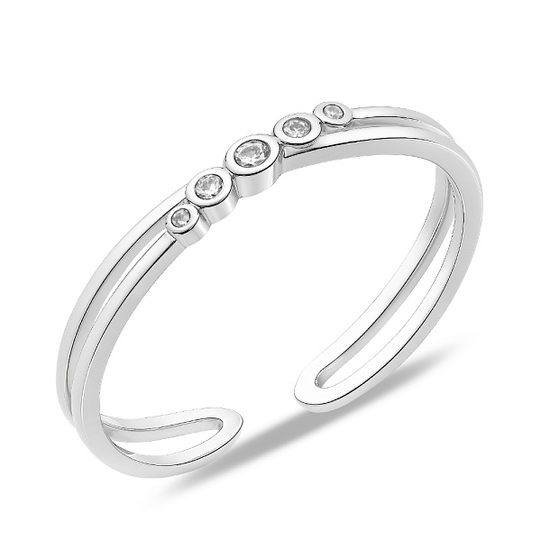 Безразмерное кольцо из серебра с фианитами (арт. 7501/8122) – изображение 1