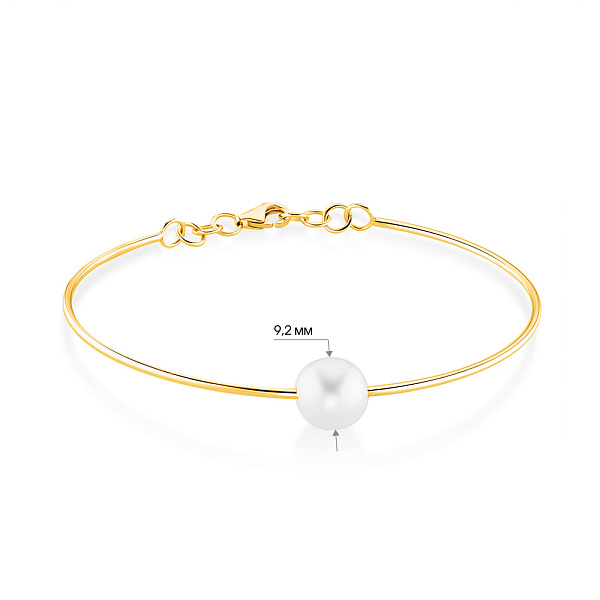 Браслет золотий в жовтому кольорі металу з перлиною (арт. 324020жпрлб) – зображення 2