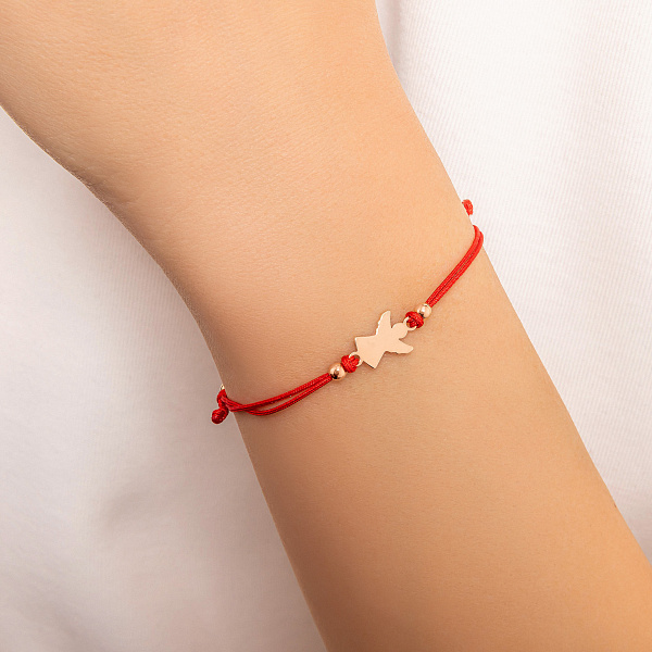 Браслет на нитці з золотими вставками (арт. 340086кд) – зображення 2