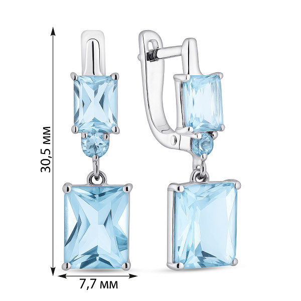 Серебряные серьги с топазом (арт. 7502/2089506Пг) – изображение 2