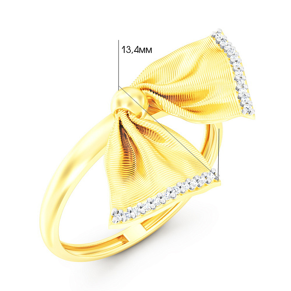 Каблучка Francelli з жовтого золота з діамантами (арт. К141357005ж) – зображення 2