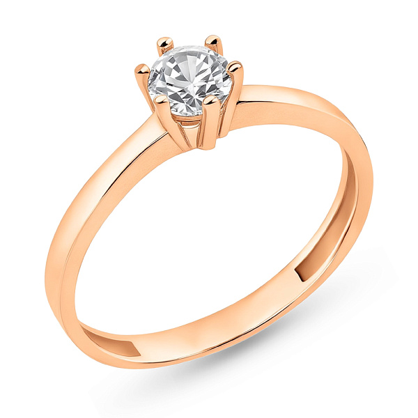 Золота заручальна каблучка з фіанітом (арт. 155953) – зображення 1