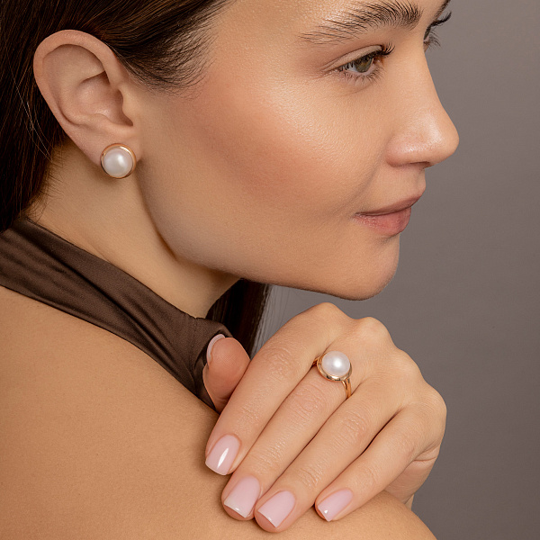 Золоті сережки з перлинами (арт. 115900) – зображення 3