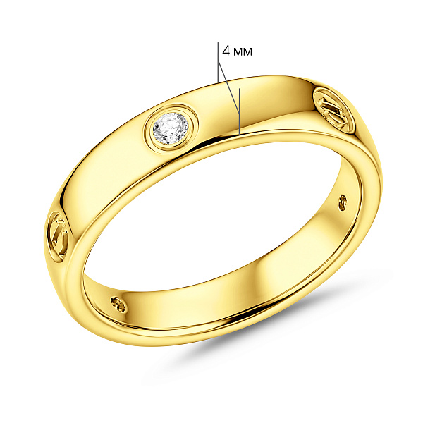 Кольцо из серебра с фианитами (арт. 7501/4091ж) – изображение 2