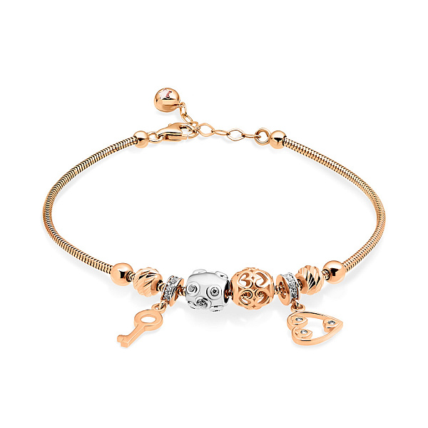 Браслет из красного и белого золота с подвесками (арт. 325097кбП2) – изображение 1