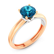 Золотое кольцо Blue Ocean с топазом (арт. 140810Пкбл)