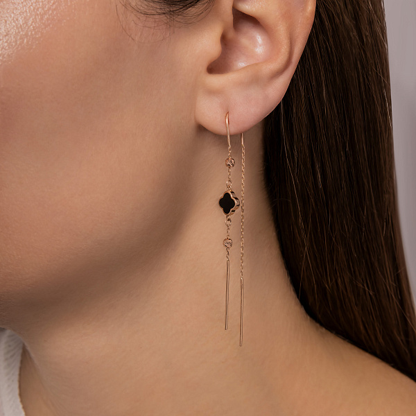 Серьги из красного золота с эмалью (арт. 1101202еч) – изображение 3