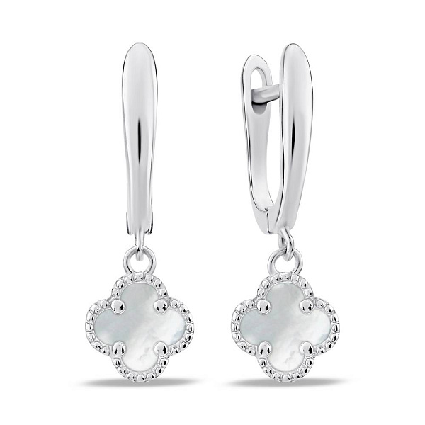 Серьги-подвески из серебра с перламутром (арт. 7502/4265/7п) – изображение 1