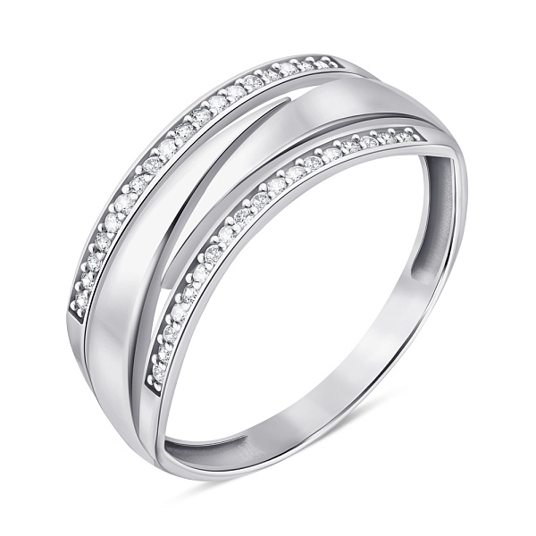 Срібна каблучка з фіанітами (арт. 7501/1376К) – зображення 1