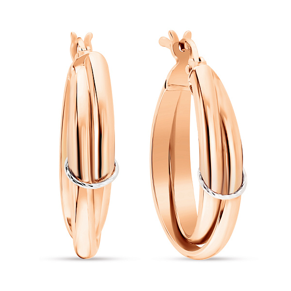 Серьги-кольца из золота (арт. 105276/25кб) – изображение 1