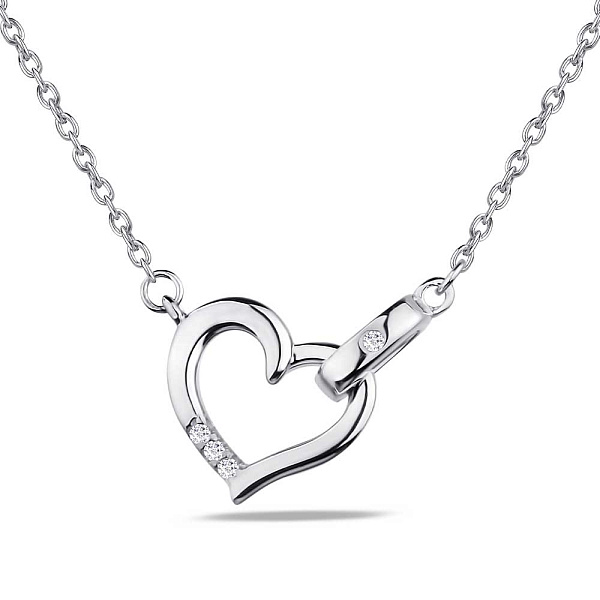Колье серебряное "Сердце" с фианитами (арт. 7507/1361) – изображение 1