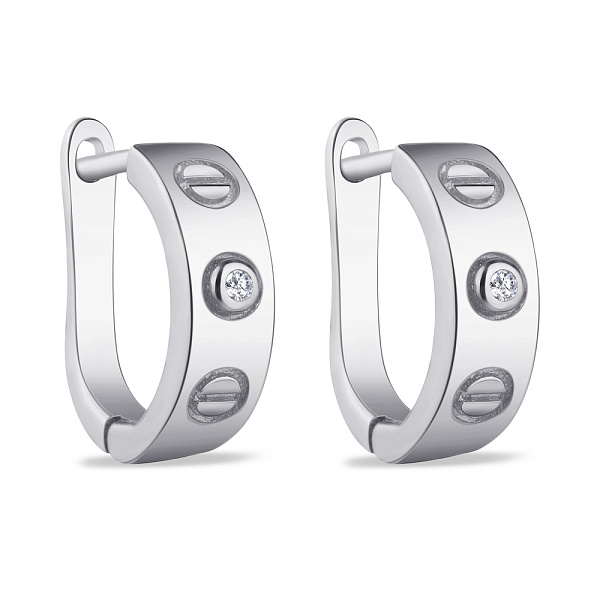 Сережки из серебра с фианитами (арт. 7502/4175) – изображение 1