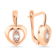 Фото Детские золотые серьги с фианитами (арт. 109277)