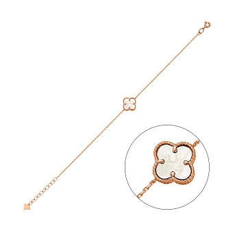 Золотий браслет Конюшина з одним перламутром (арт. 341496/10п)
