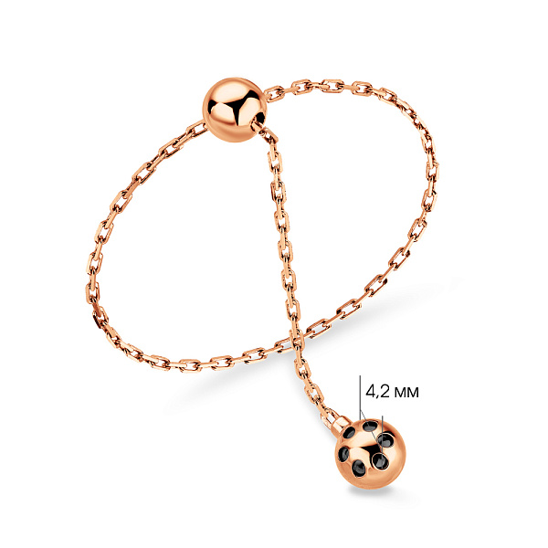 Золотое кольцо Fly с цепочкой (арт. 155911/1) – изображение 3