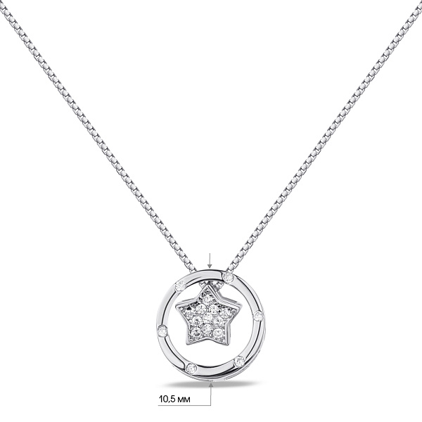 Кольє зі срібла Зірка з фіанітами (арт. 7507/1943) – зображення 3
