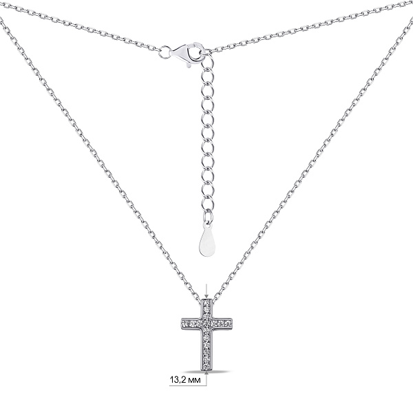 Колье из серебра Крестик с фианитами (арт. 7507/2184) – изображение 3
