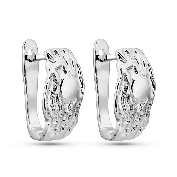 Серебряные серьги без камней (арт. 7502/2187530) – изображение 1