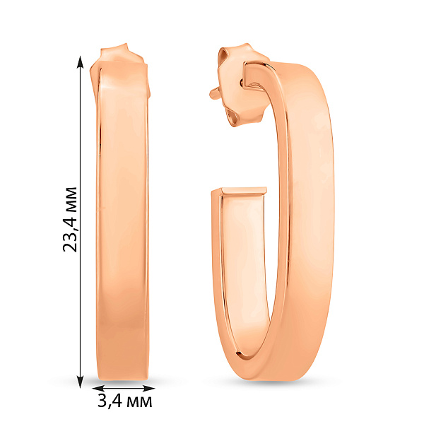 Золотые серьги без камней (арт. 1091576/25) – изображение 2