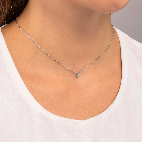 Кольє з білого золота з діамантом (арт. Ц011165010б) – зображення 3