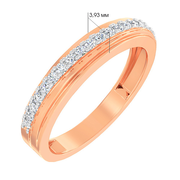 Золотое кольцо с фианитами (арт. 141054) – изображение 2