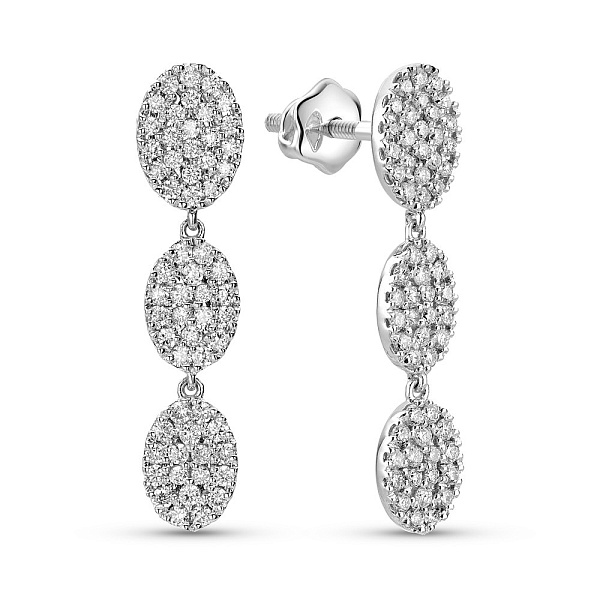 Золотые серьги с бриллиантами (арт. С341594060б) – изображение 1