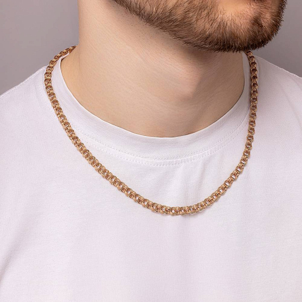 Золотая цепочка плетения Бисмарк тройной (арт. 300415) – изображение 2