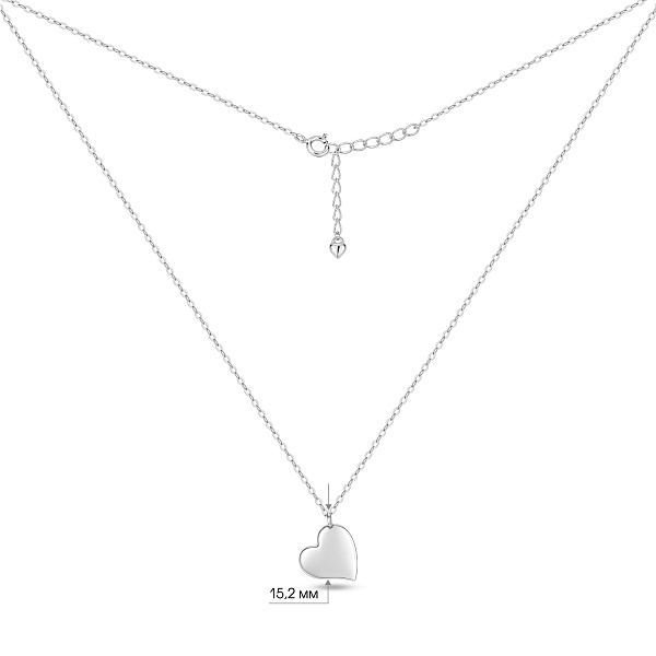 Серебряное колье с подвеской сердце (арт. 7507/2621) – изображение 3