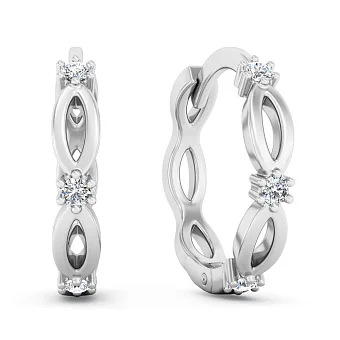 Серьги из белого золота с бриллиантами  (арт. С011859010б)