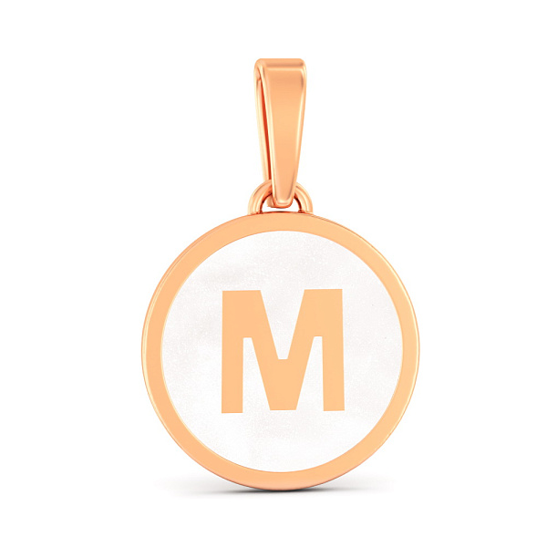 Кулон з червоного золота Літера М (арт. 440989еп) – зображення 1