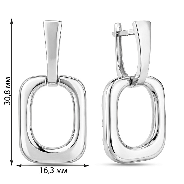 Серьги из белого золота (арт. 111331б) – изображение 2