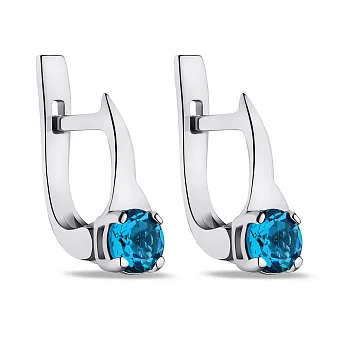 Срібні сережки з аквамаринами (арт. 7502/573Амсп)