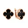 Золотые серьги Клевер с ониксом (арт. 1101201/12о) – изображение 1