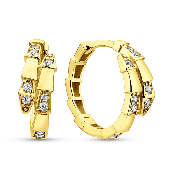 Сережки Змея из желтого золота (арт. 1091695/15ж) – изображение 1